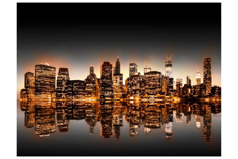 Fototapet New York Og Gull 400x309 - Artgeist sp. z o. o. - Innredning - Veggdekorasjon - Tapeter - Fototapeter