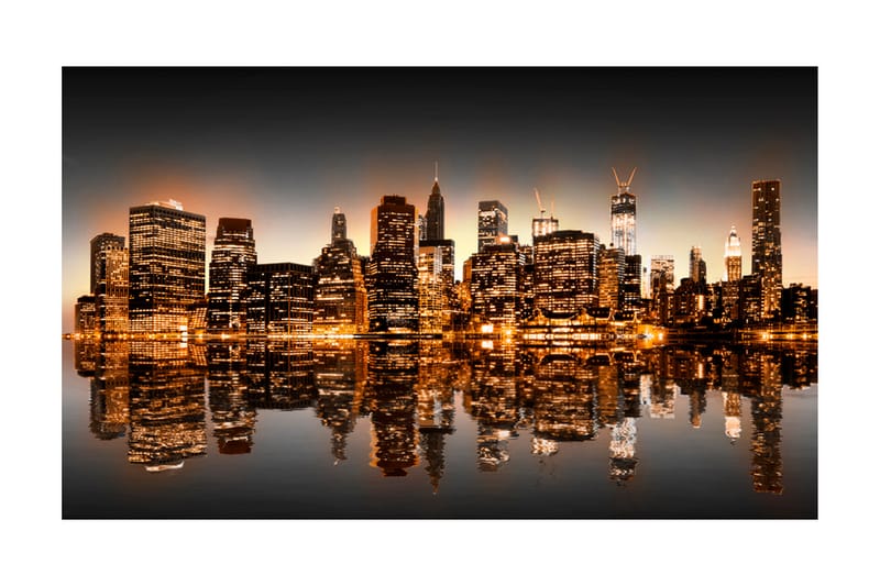 Fototapet New York Og Gull 450x270 - Artgeist sp. z o. o. - Innredning - Veggdekorasjon - Tapeter - Fototapeter