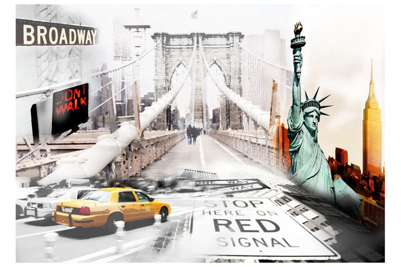 Fototapet New York Streets 150x105 - Artgeist sp. z o. o. - Innredning - Veggdekorasjon - Tapeter - Fototapeter