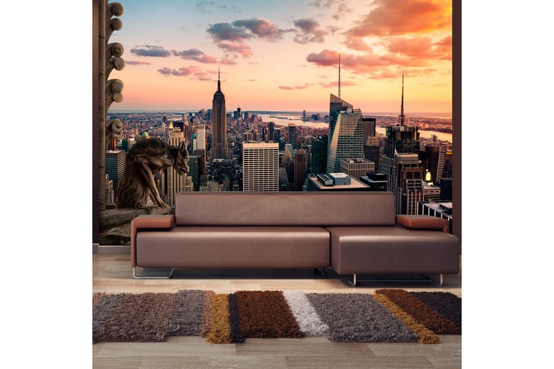 Fototapet New York The Skyscrapers And Sunset 200x140 - Artgeist sp. z o. o. - Innredning - Veggdekorasjon - Tapeter - Fototapeter