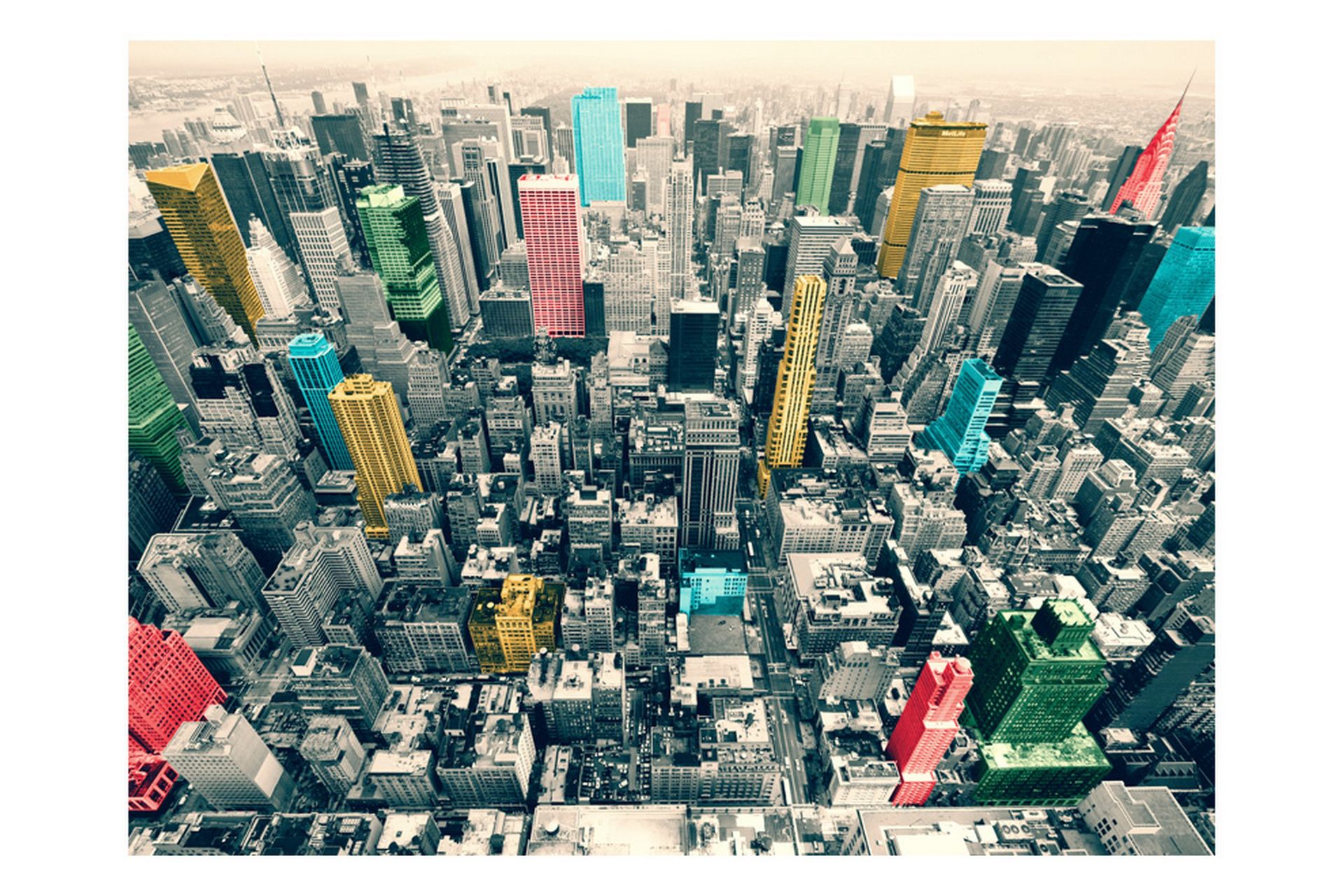 Fototapet New Yorks Fargesterke Refleksjoner 400x309 - Artgeist sp. z o. o. - Innredning - Veggdekorasjon - Tapeter - Fototapeter