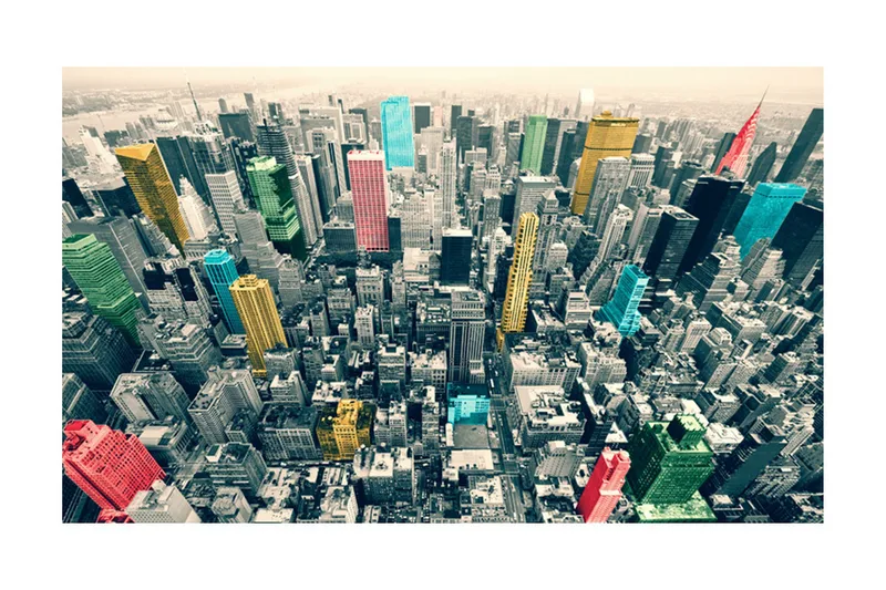 Fototapet New Yorks Fargesterke Refleksjoner 450x270, Artgeist sp. z o. o.