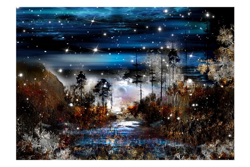 Fototapet Night In The Forest 400x280 - Artgeist sp. z o. o. - Innredning - Veggdekorasjon - Tapeter - Fototapeter