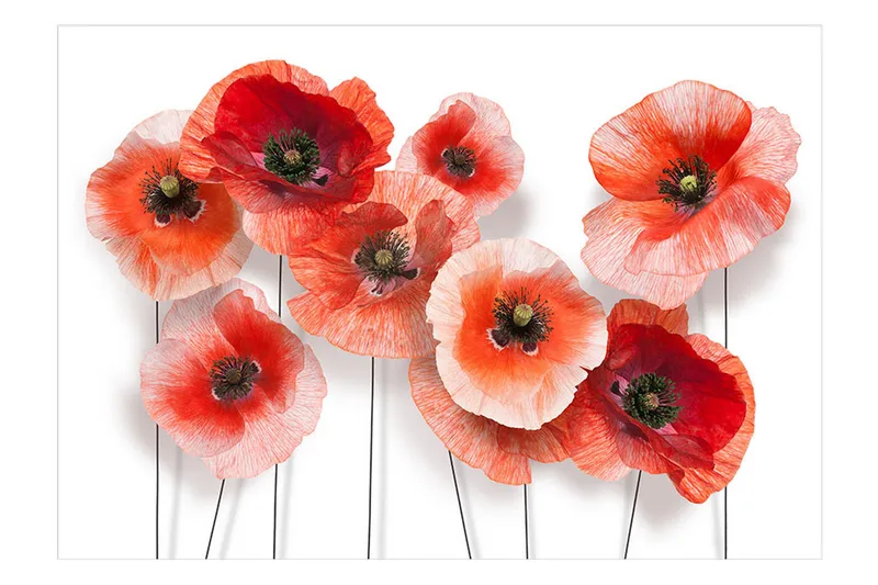 Fototapet Nine Poppies 350x245 - Artgeist sp. z o. o. - Innredning - Veggdekorasjon - Tapeter - Fototapeter