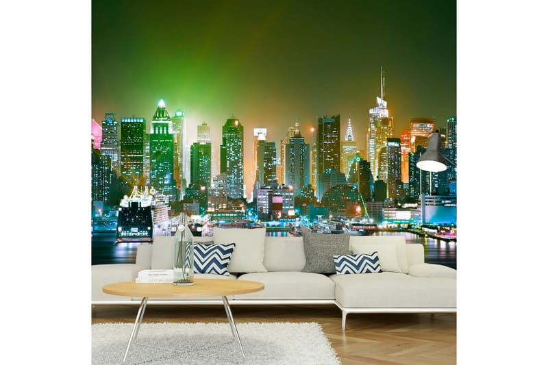 Fototapet NY Enlightened Harbor 200x140 - Artgeist sp. z o. o. - Innredning - Veggdekorasjon - Tapeter - Fototapeter