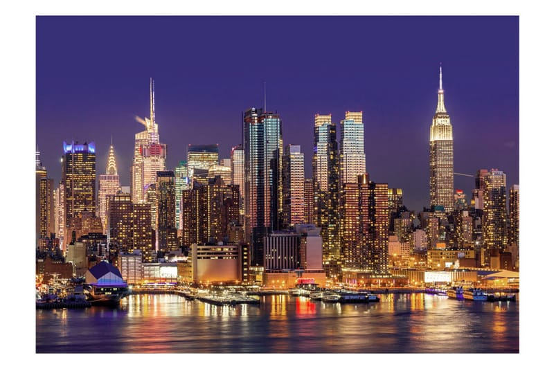 Fototapet NYC Night City 250x175 - Artgeist sp. z o. o. - Innredning - Veggdekorasjon - Tapeter - Fototapeter