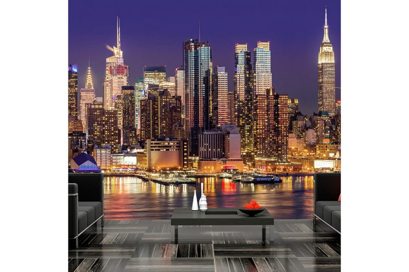 Fototapet NYC Night City 400x280 - Artgeist sp. z o. o. - Innredning - Veggdekorasjon - Tapeter - Fototapeter