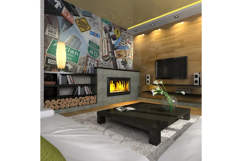 Fototapet NYC Tegn På En Farget Bakgrunn 400x309, Artgeist sp. z o. o.