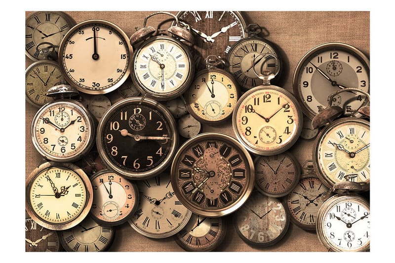 Fototapet Old Clocks 350x245 - Finnes i flere størrelser - Innredning - Veggdekorasjon - Tapeter - Fototapeter