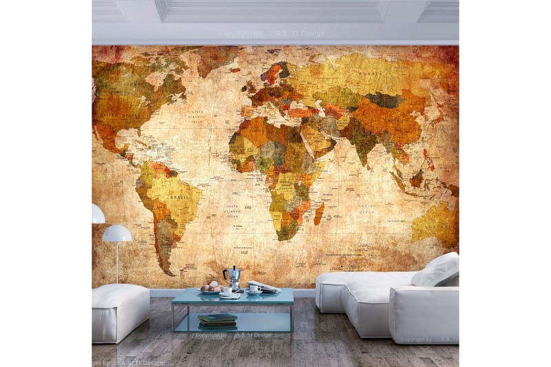 Fototapet Old World Map 250x175 - Finnes i flere størrelser - Innredning - Veggdekorasjon - Tapeter - Fototapeter