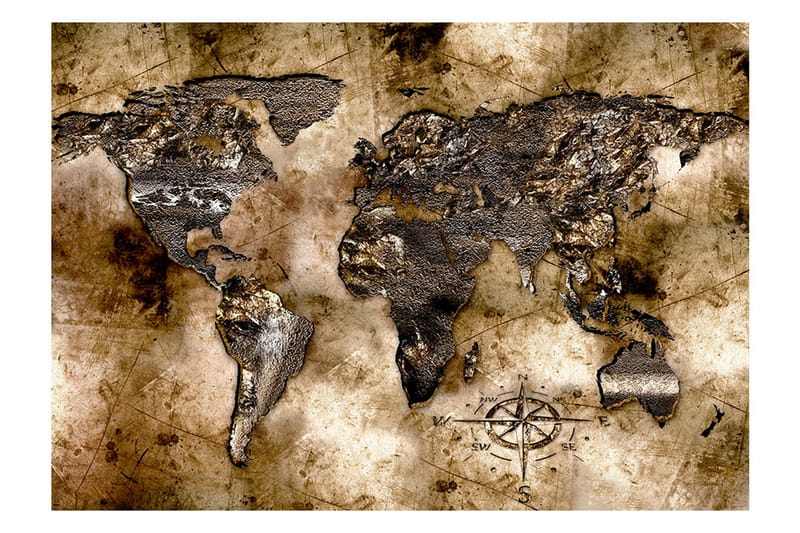 Fototapet Old World Map 250x175 - Innredning - Veggdekorasjon - Tapeter - Fototapeter
