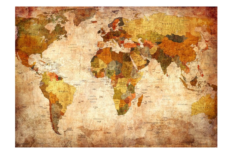 Fototapet Old World Map 350x245 - Finnes i flere størrelser - Innredning - Veggdekorasjon - Tapeter - Fototapeter