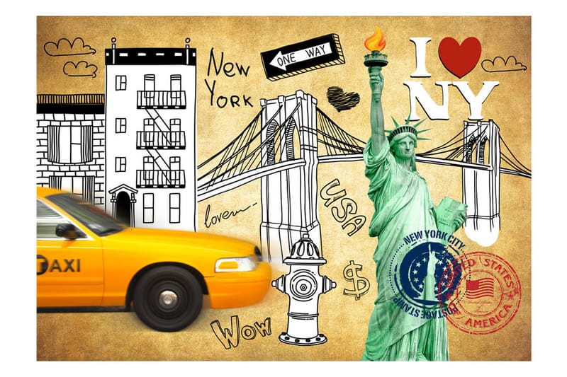 Fototapet One Way New York 300x210 - Artgeist sp. z o. o. - Innredning - Veggdekorasjon - Tapeter - Fototapeter