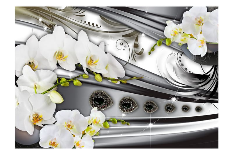 Fototapet Orchids & Jewelry 150x105 - Artgeist sp. z o. o. - Innredning - Veggdekorasjon - Tapeter - Fototapeter