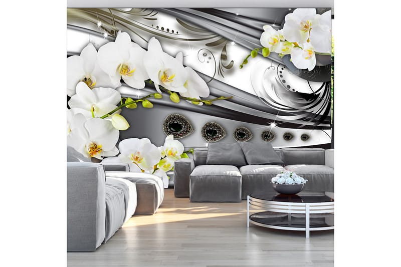Fototapet Orchids & Jewelry 150x105 - Artgeist sp. z o. o. - Innredning - Veggdekorasjon - Tapeter - Fototapeter