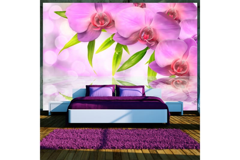 Fototapet Orchids In Lilac Colour 300x210 - Artgeist sp. z o. o. - Innredning - Veggdekorasjon - Tapeter - Fototapeter