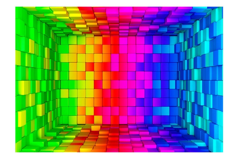 Fototapet Rainbow Cube 300x210 - Artgeist sp. z o. o. - Innredning - Veggdekorasjon - Tapeter - Fototapeter