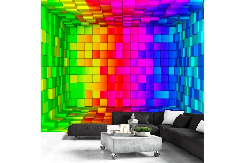 Fototapet Rainbow Cube 400x280 - Artgeist sp. z o. o. - Innredning - Veggdekorasjon - Tapeter - Fototapeter
