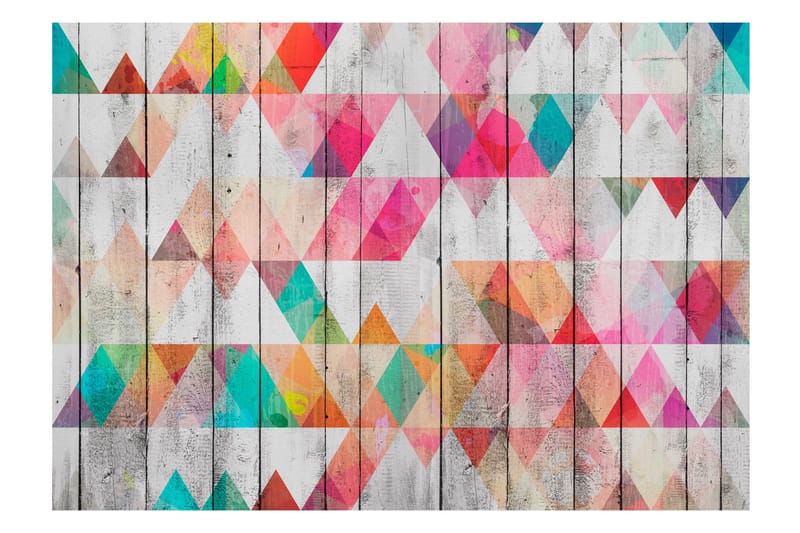 Fototapet Rainbow Triangles 100x70 - Finnes i flere størrelser - Innredning - Veggdekorasjon - Tapeter - Fototapeter