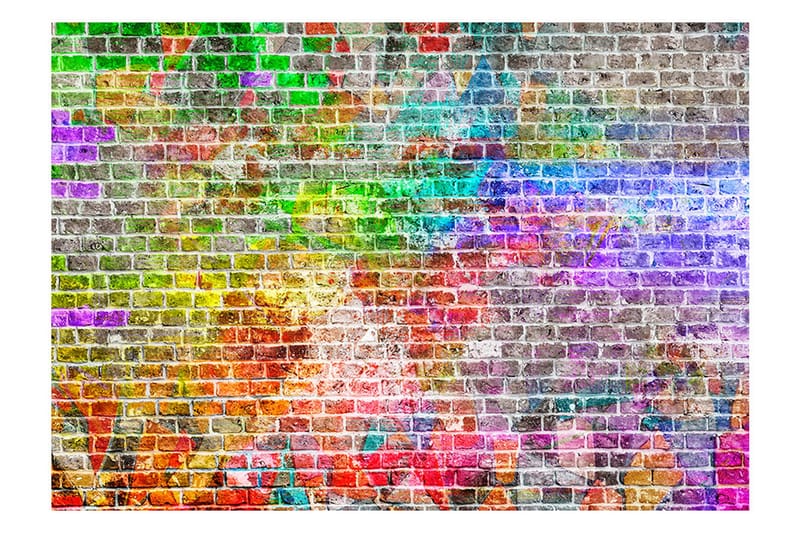 Fototapet Rainbow Wall 300x210 - Artgeist sp. z o. o. - Innredning - Veggdekorasjon - Tapeter - Fototapeter