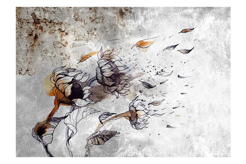 Fototapet Recall Sunflowers 300x210 - Artgeist sp. z o. o. - Innredning - Veggdekorasjon - Tapeter - Fototapeter