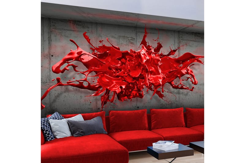 Fototapet Red Ink Blot 400x280 - Artgeist sp. z o. o. - Innredning - Veggdekorasjon - Tapeter - Fototapeter