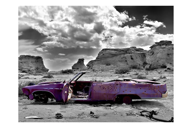 Fototapet Retro Car On Colorado Desert 250x193 - Artgeist sp. z o. o. - Innredning - Veggdekorasjon - Tapeter - Fototapeter