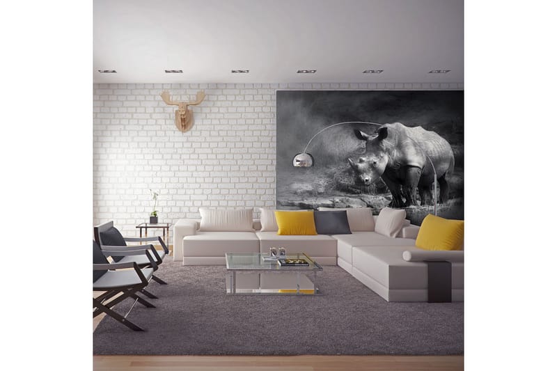 Fototapet Rhino Lost In Dreams 350x270 - Artgeist sp. z o. o. - Innredning - Veggdekorasjon - Tapeter - Fototapeter