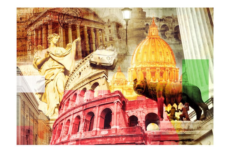 Fototapet Roma Collage 350x245 - Artgeist sp. z o. o. - Innredning - Veggdekorasjon - Tapeter - Fototapeter