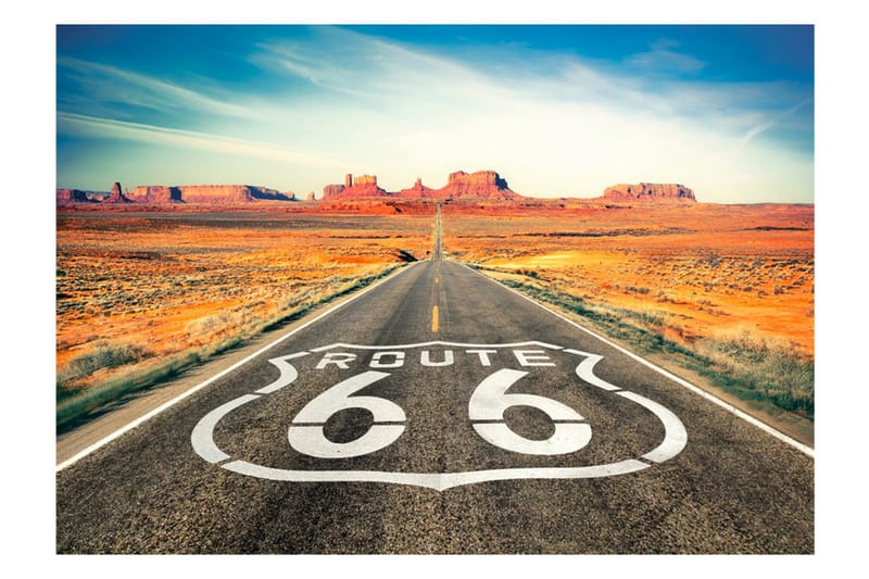 Fototapet Route 66 100x70 - Artgeist sp. z o. o. - Innredning - Veggdekorasjon - Tapeter - Fototapeter