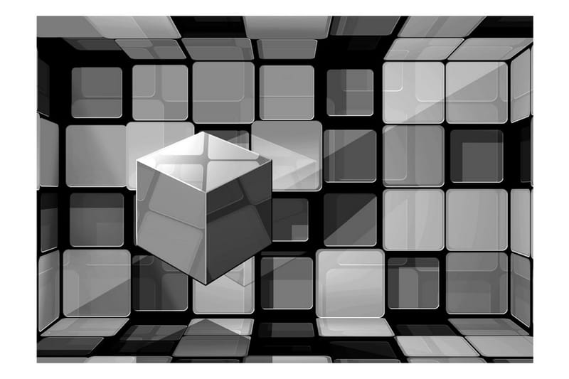 Fototapet Rubik's Cube In Gray 300x210 - Artgeist sp. z o. o. - Innredning - Veggdekorasjon - Tapeter - Fototapeter