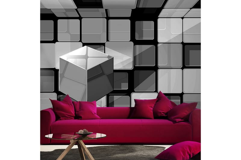 Fototapet Rubik's Cube In Gray 350x245 - Artgeist sp. z o. o. - Innredning - Veggdekorasjon - Tapeter - Fototapeter
