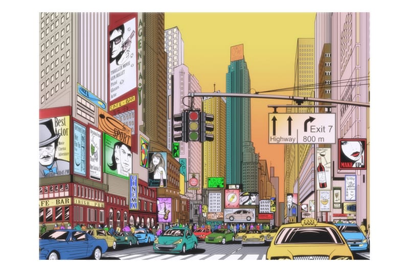 Fototapet Rush Hour NY 350x270 - Artgeist sp. z o. o. - Innredning - Veggdekorasjon - Tapeter - Fototapeter
