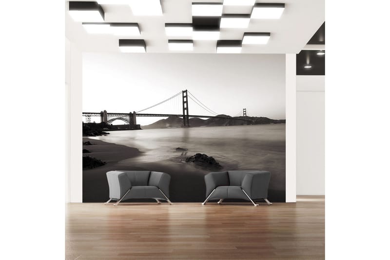 Fototapet San Francisco Golden Gate Bridge B&W 400x309 - Artgeist sp. z o. o. - Innredning - Veggdekorasjon - Tapeter - Fototapeter