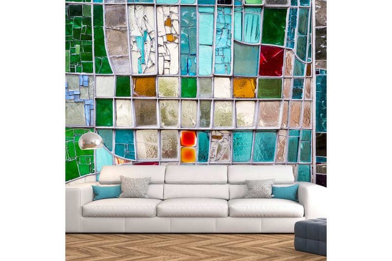 Fototapet Sapphire Stained Glass 100x70 - Artgeist sp. z o. o. - Innredning - Veggdekorasjon - Tapeter - Fototapeter