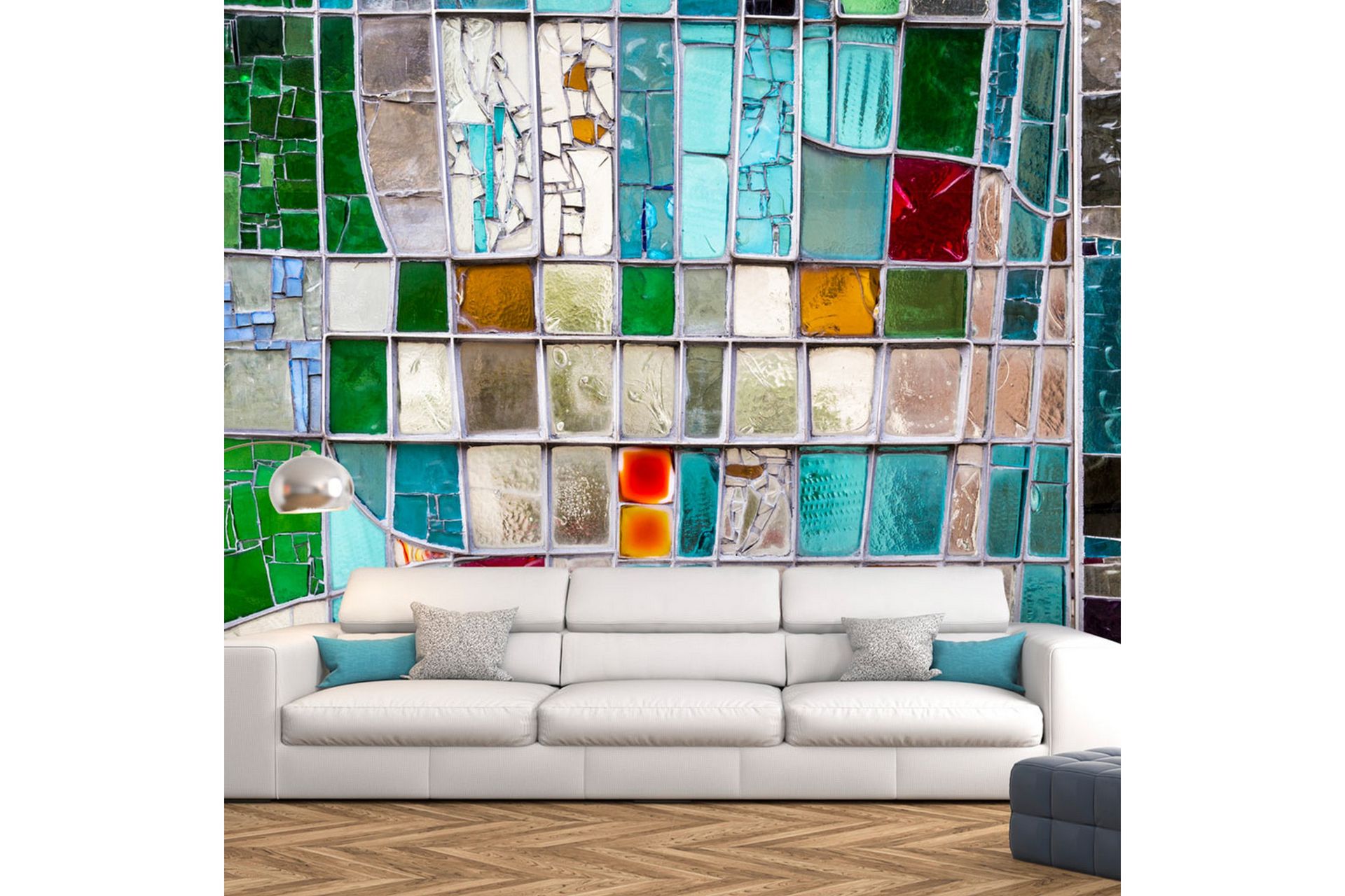 Fototapet Sapphire Stained Glass 200x140 - Artgeist sp. z o. o. - Innredning - Veggdekorasjon - Tapeter - Fototapeter
