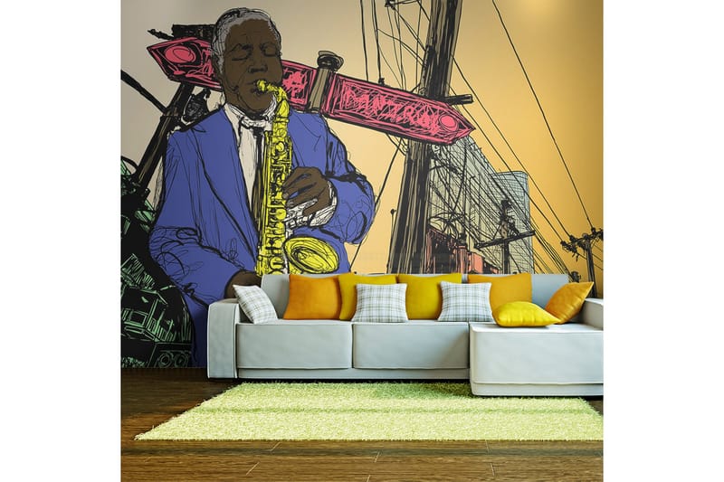 Fototapet Saxophonist In New York 250x193 - Artgeist sp. z o. o. - Innredning - Veggdekorasjon - Tapeter - Fototapeter