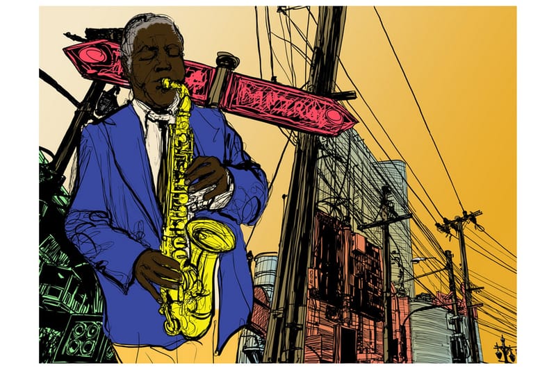 Fototapet Saxophonist In New York 250x193, Artgeist sp. z o. o.