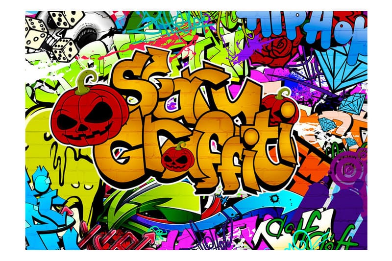 Fototapet Scary Graffiti 250x175 - Artgeist sp. z o. o. - Innredning - Veggdekorasjon - Tapeter - Fototapeter