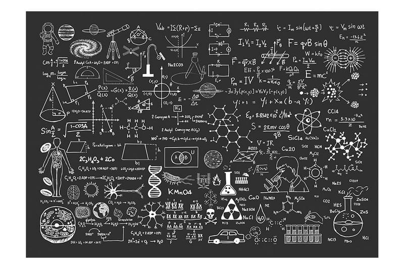 Fototapet Science On Chalkboard 200x140 - Fototapeter