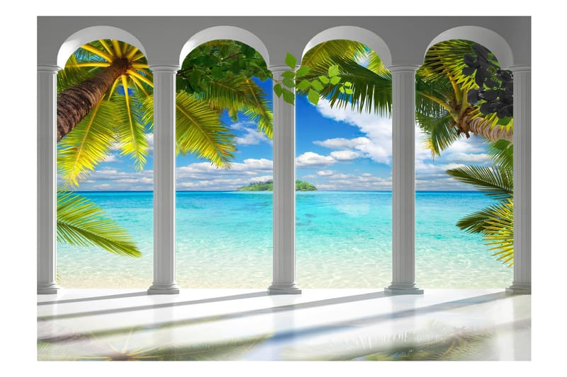 Fototapet Sea Behind Columns 300x210 - Innredning - Veggdekorasjon - Tapeter - Fototapeter