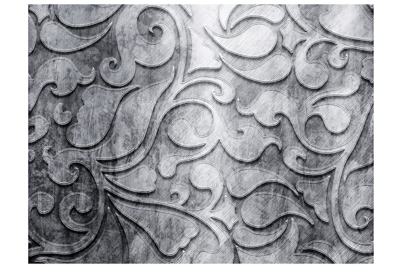 Fototapet Silver Background With Floral Pattern 250x193 - Artgeist sp. z o. o. - Innredning - Veggdekorasjon - Tapeter - Fototapeter