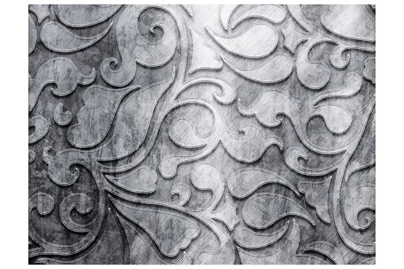 Fototapet Silver Background With Floral Pattern 200x154, Artgeist sp. z o. o.