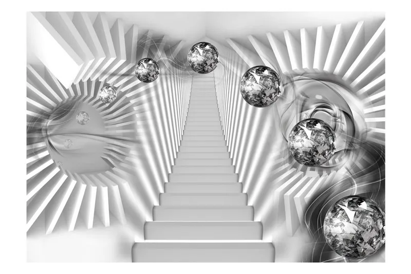 Fototapet Silver Stairs 100x70 - Artgeist sp. z o. o. - Innredning - Veggdekorasjon - Tapeter - Fototapeter