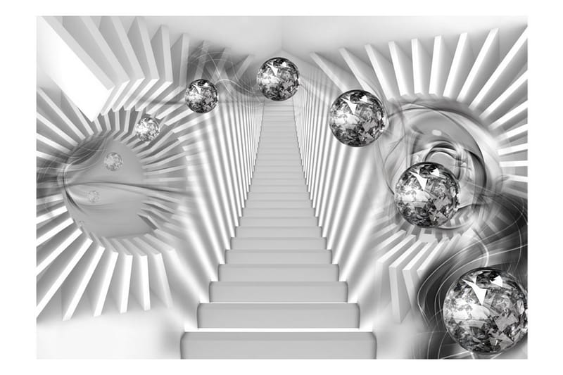 Fototapet Silver Stairs 300x210 - Artgeist sp. z o. o. - Innredning - Veggdekorasjon - Tapeter - Fototapeter