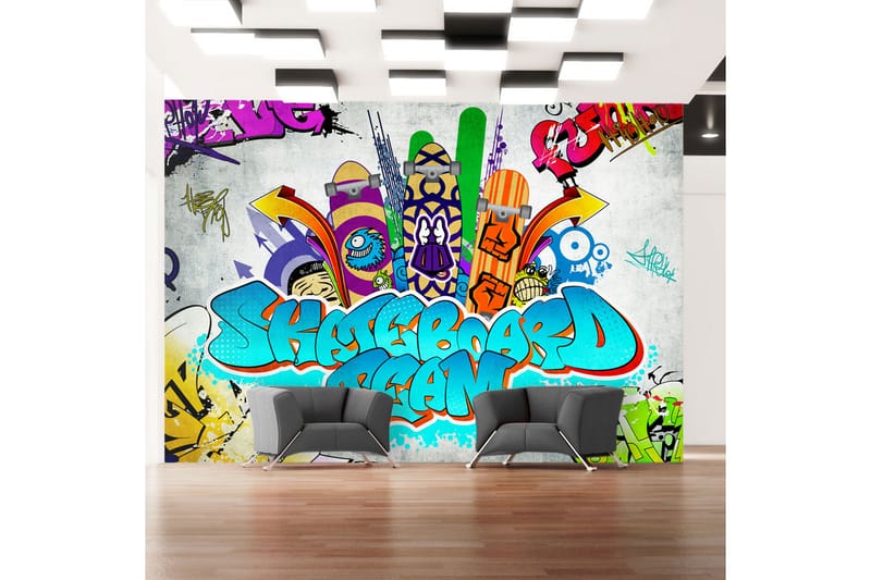 Fototapet Skateboard Team 150x105 - Artgeist sp. z o. o. - Innredning - Veggdekorasjon - Tapeter - Fototapeter