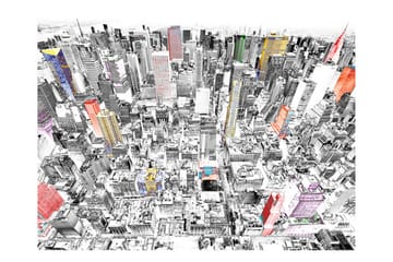 Fototapet Sketch Over New York 250x193 - Artgeist sp. z o. o. - Innredning - Veggdekorasjon - Tapeter - Fototapeter