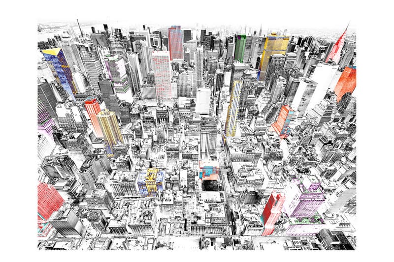 Fototapet Skisse Av New York 400x309 - Artgeist sp. z o. o. - Innredning - Veggdekorasjon - Tapeter - Fototapeter