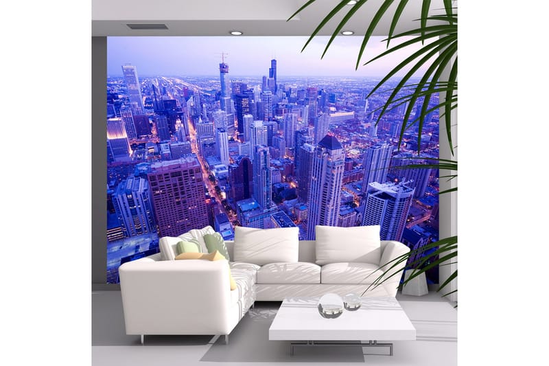 Fototapet Skygge Lamper Ved Skumring Chicago 350x270, Artgeist sp. z o. o.