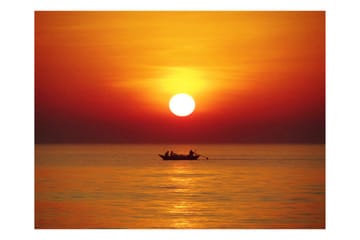 Fototapet Solnedgang Med Fiskebåt 400x309 - Artgeist sp. z o. o. - Innredning - Veggdekorasjon - Tapeter - Fototapeter